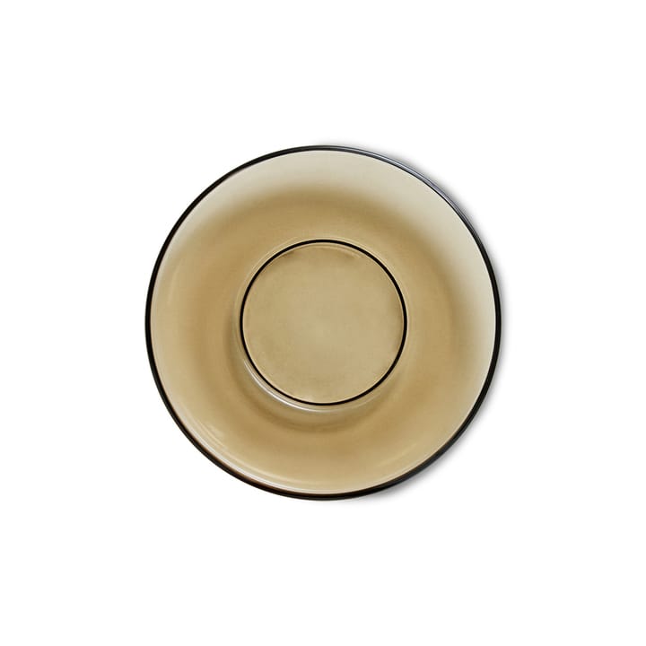70's glassware kahvikupin aluslautanen Ø 10,6 cm 4-pakkaus, Mud brown HKliving