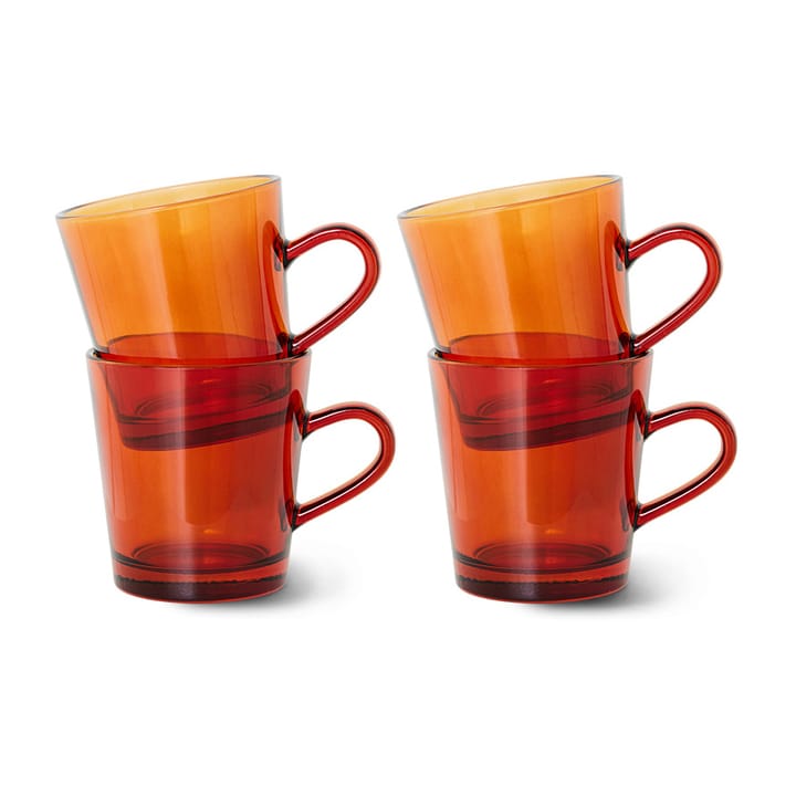 70's glassware kahvikuppi 20 cl 4-pakkaus - Amber brown - HKliving