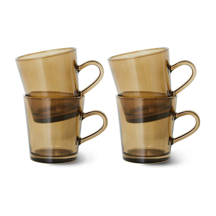 70's glassware kahvikuppi 20 cl 4-pakkaus, Mud brown HKliving