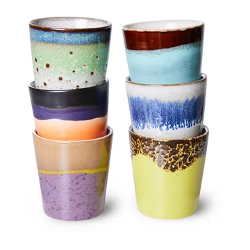 70's muki 6-pakkaus - Monivärinen - HKliving