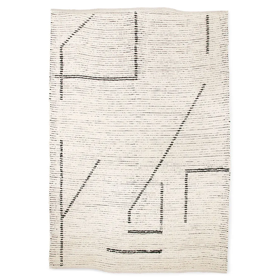 Käsin kudottu matto 200x300 cm, Puuvilla cream-krita HKliving
