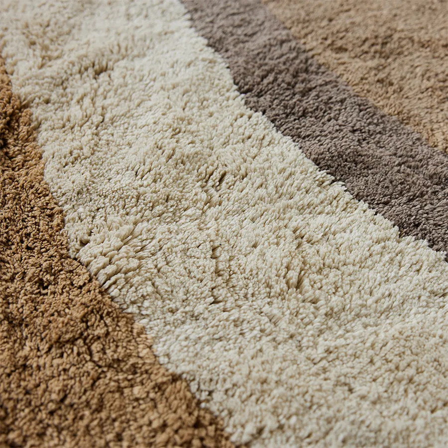 Natural waves kylpyhuoneen matto Ø 120 cm, Natural multicolours HKliving