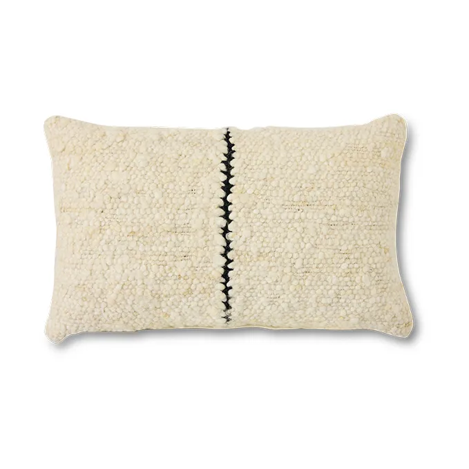 Natural wool striped tyyny 30x50 cm - Valkoinen - HKliving