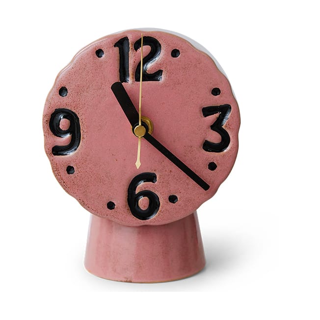Retro keramiikkakello 16,2 cm - Pinkki - HKliving