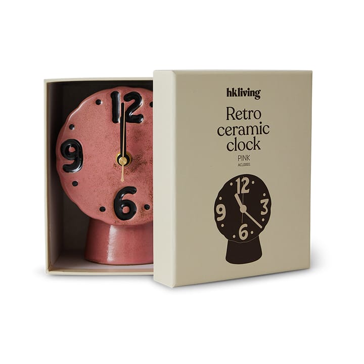 Retro keramiikkakello 16,2 cm, Pinkki HKliving