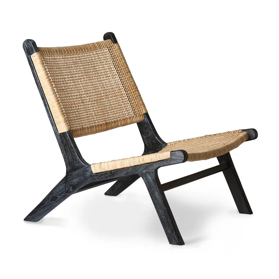 Webbing lounge-tuoli 64x75 cm, Musta-luonto HKliving