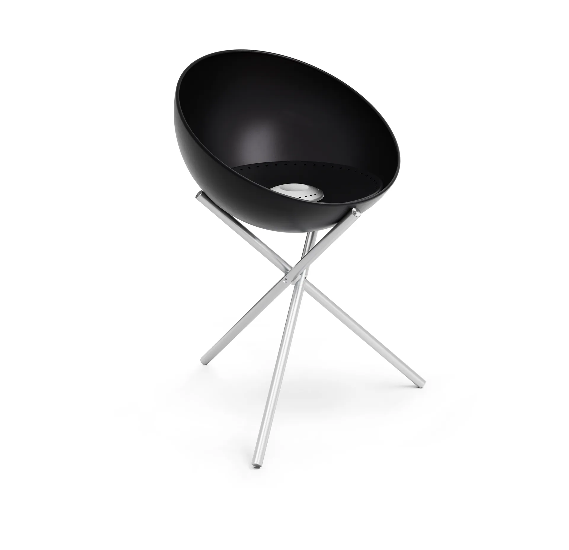 BOWL 57 tulisija, Musta-hopea, kolmijalkajalusta Höfats