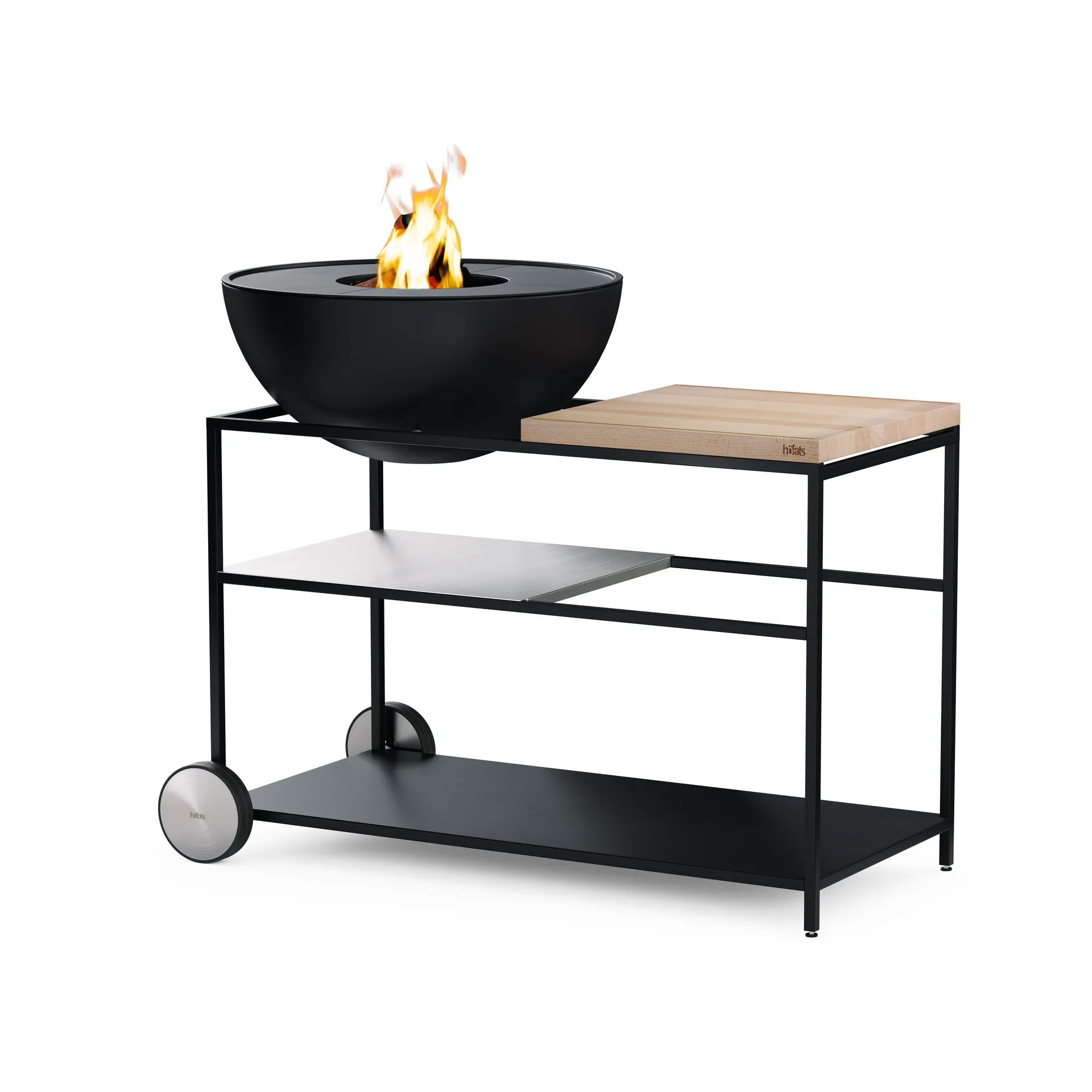 FIRE KITCHEN pyörät ulkokeittiöön, Musta, 2 kpl Höfats