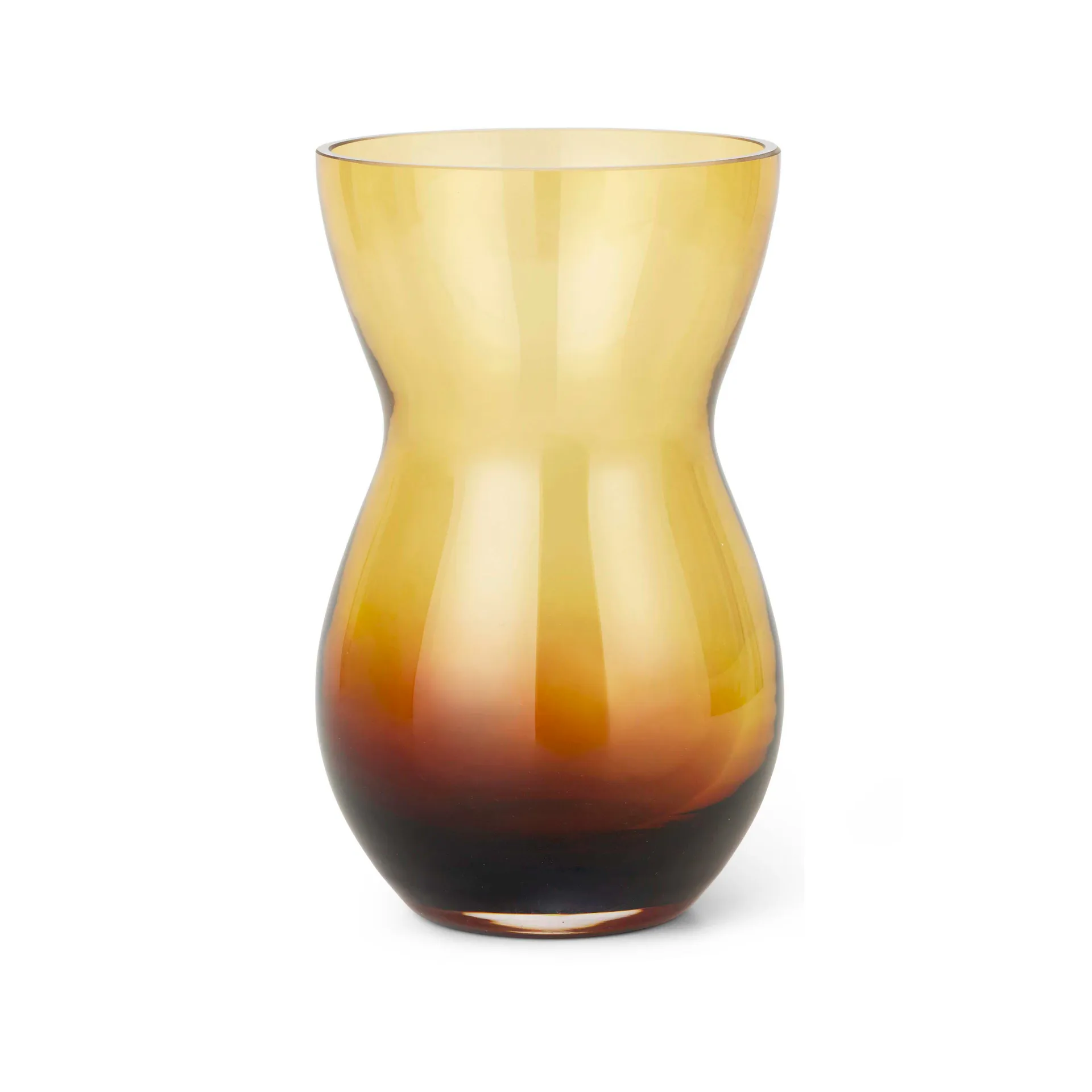 Calabas maljakko 21 cm, Duo burgundy-amber Holmegaard