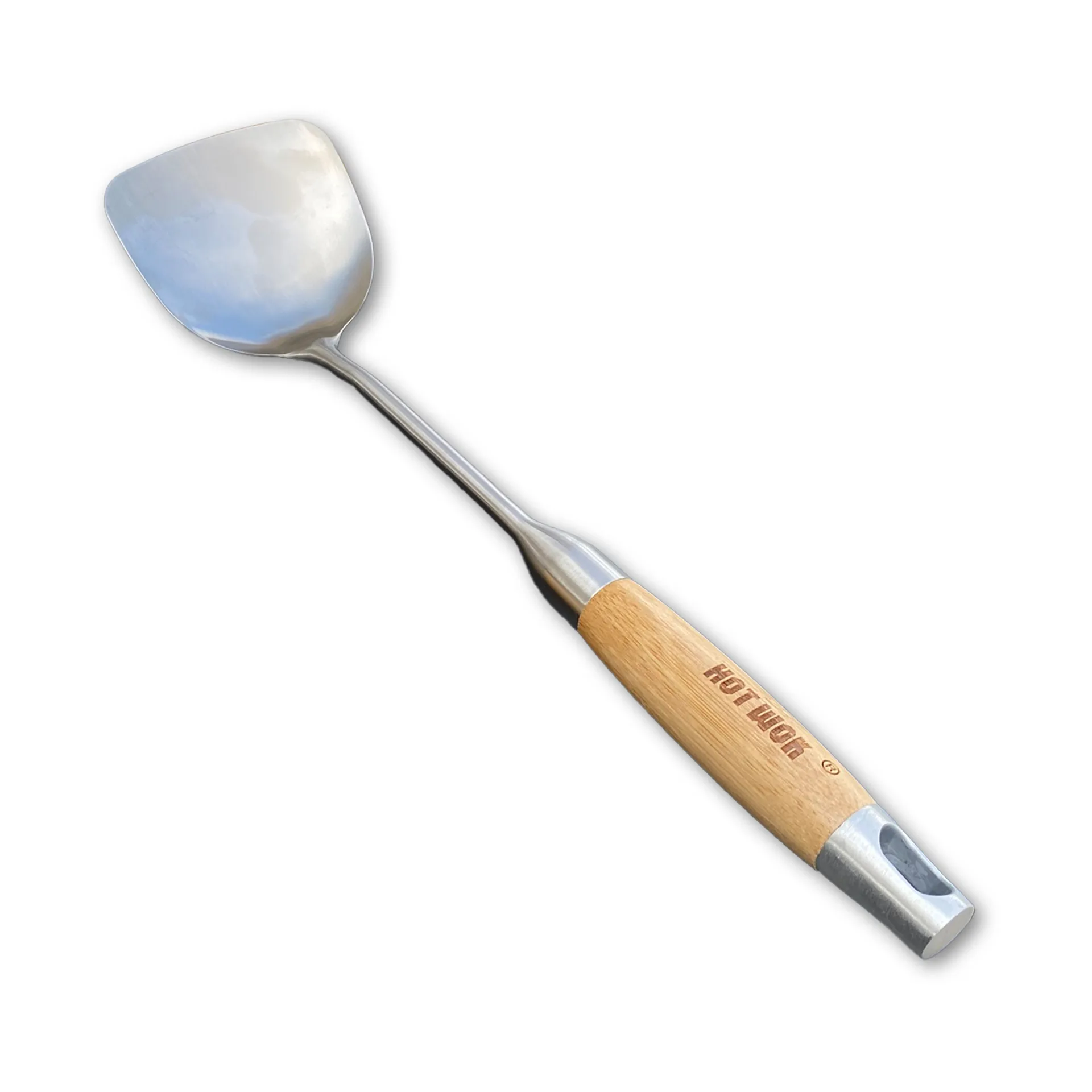 Hot Wok wokkipannu 38 cm, Rostfritt stål-bambu --> Ruostumaton teräs-bambu Hot Wok