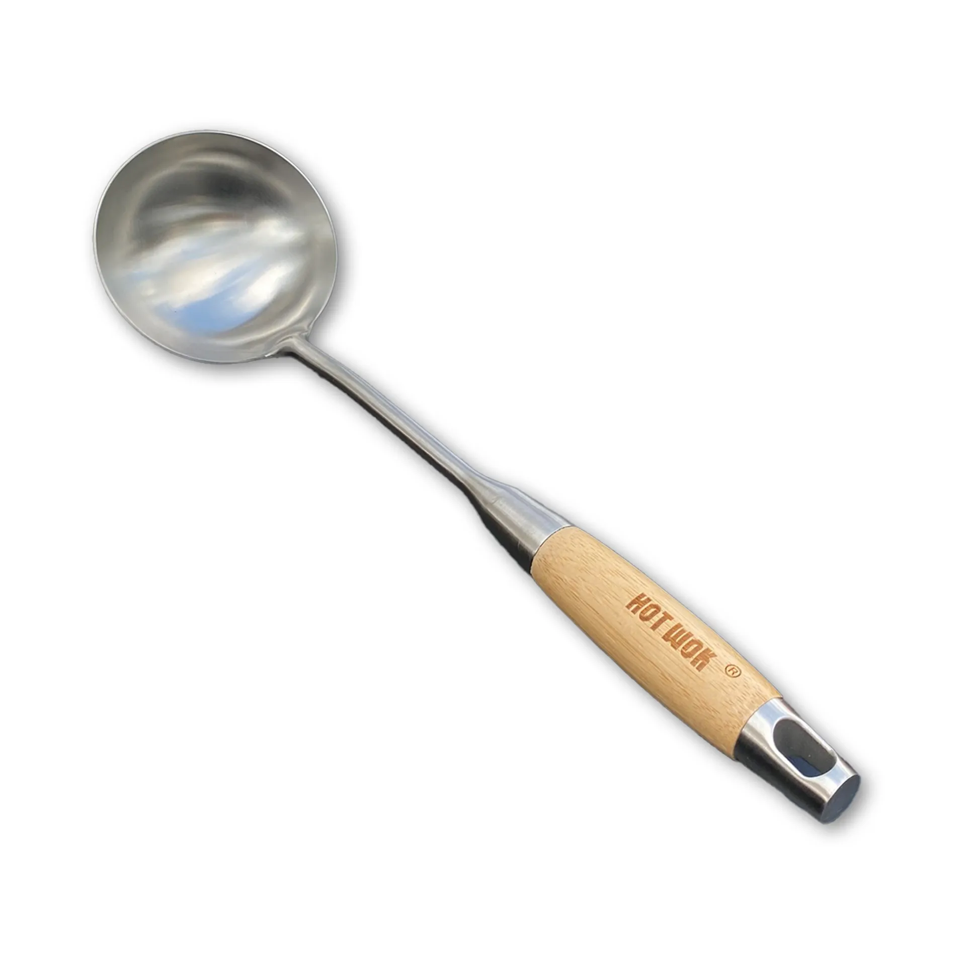 Hot Wok wokslevy 36 cm, Rostfritt stål-bambu in Finnish is Ruostumaton teräs-bambu. Hot Wok