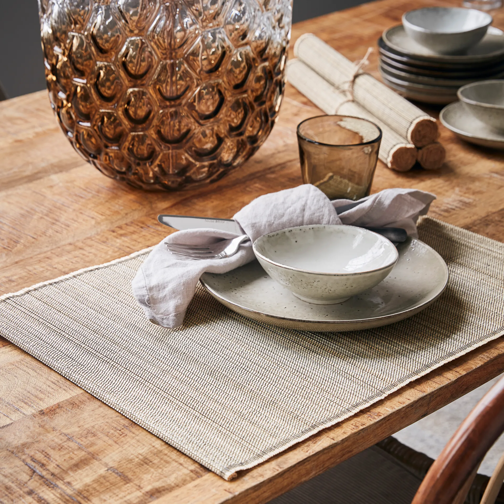 Bamb pöytätabletti 33x45 cm, 4-pakkaus, Luonnonvärinen House Doctor