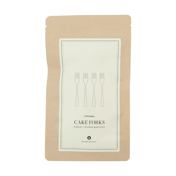 Golden kakkuhaarukka 4-pack., Kultainen House Doctor