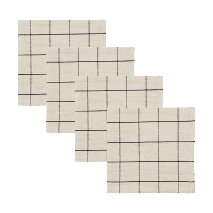 Join kankainen lautasliina 40x40 cm 4-pack - Svart-off white - House Doctor