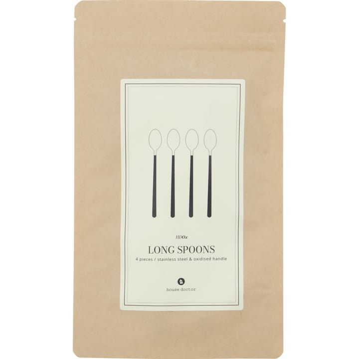 Ox pitkä lusikka 4-pack., Svart-silver House Doctor
