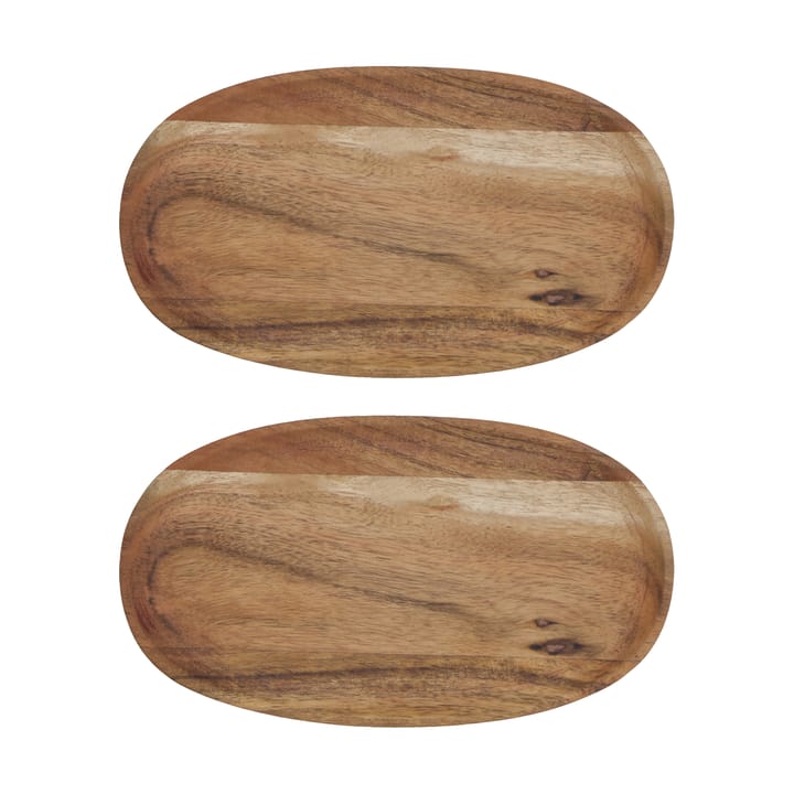 Wood-tarjotin 12,5x22,5 cm 2-pack - Luonto - House Doctor