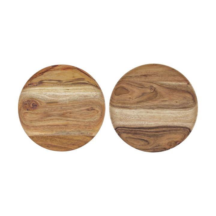 Wood tarjotin Ø17,5 cm 2-pack. - Luonto - House Doctor