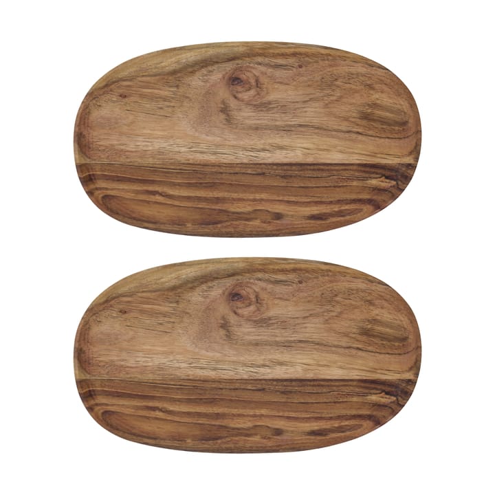 Wood tarjotin 19x33 cm 2-pack. - Luonto - House Doctor