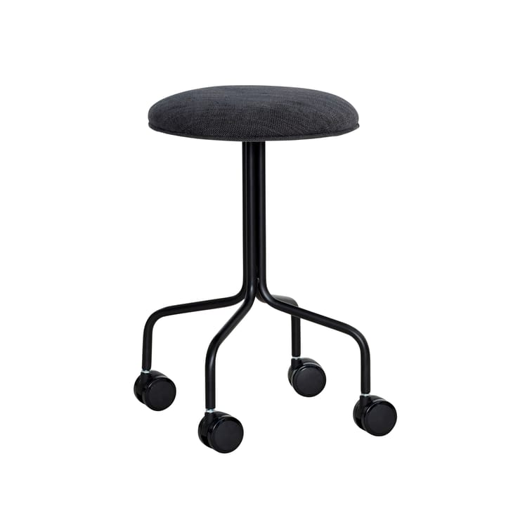 Architect jakkara pyörillä Ø44 cm, Musta Hübsch Interior