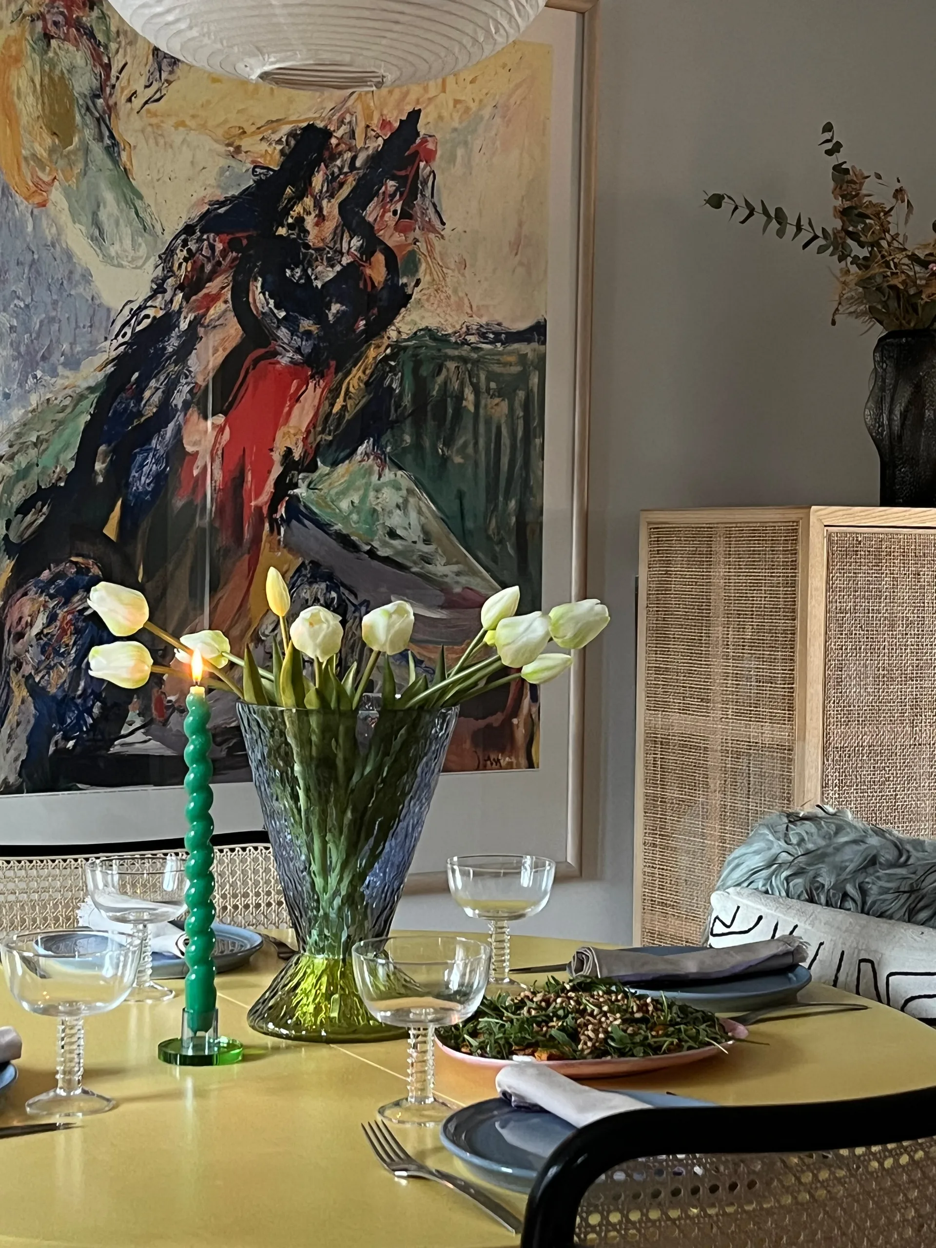 Astra-kynttilänjalka pieni, Sini-vihreä Hübsch Interior