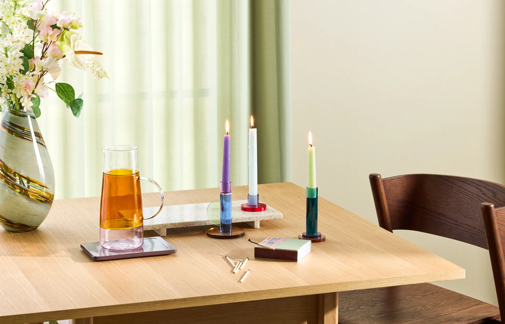 Astro kynttilänjalka, Sininen Hübsch Interior