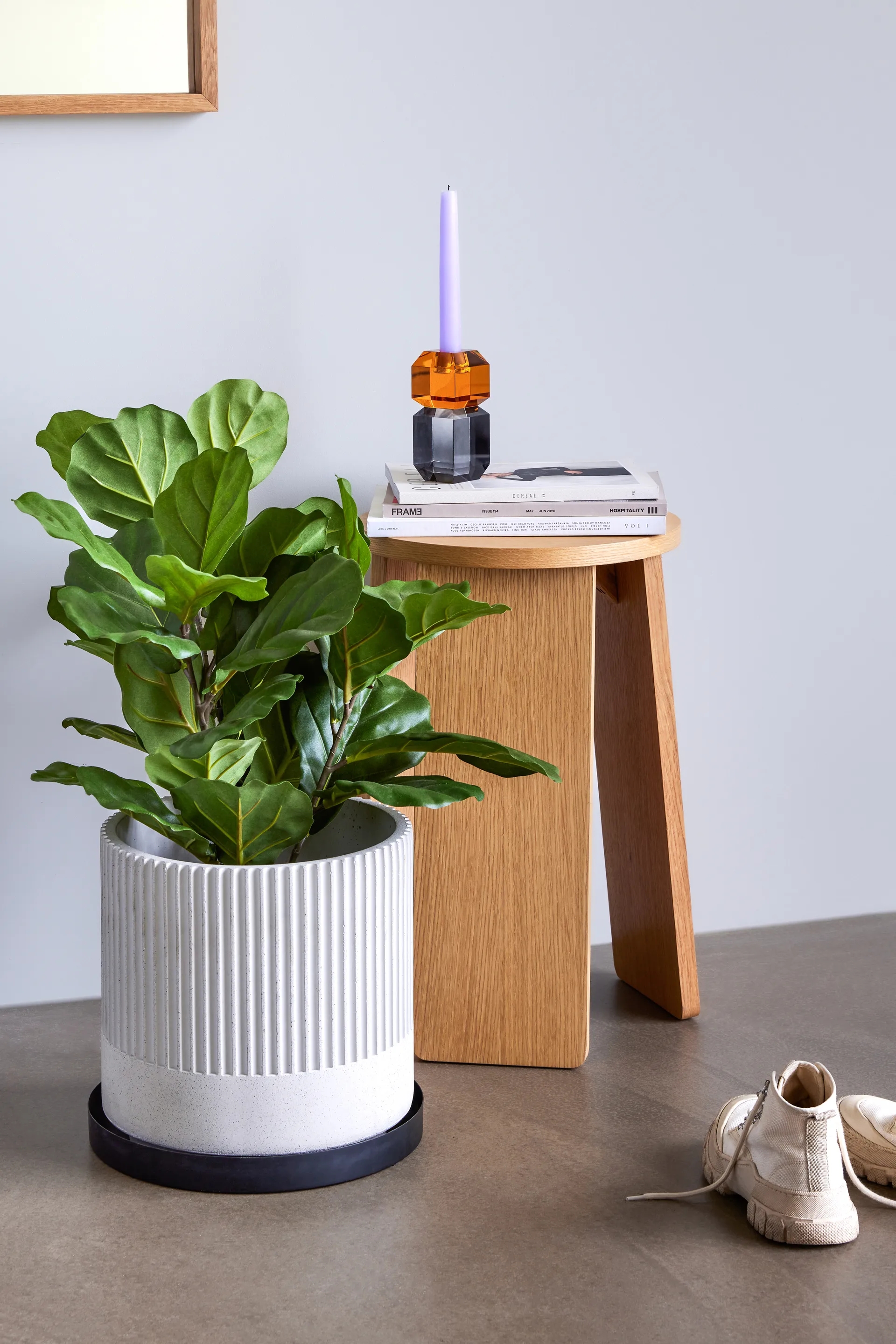 Gem kynttilänjalka, Oranssi-harmaa Hübsch Interior