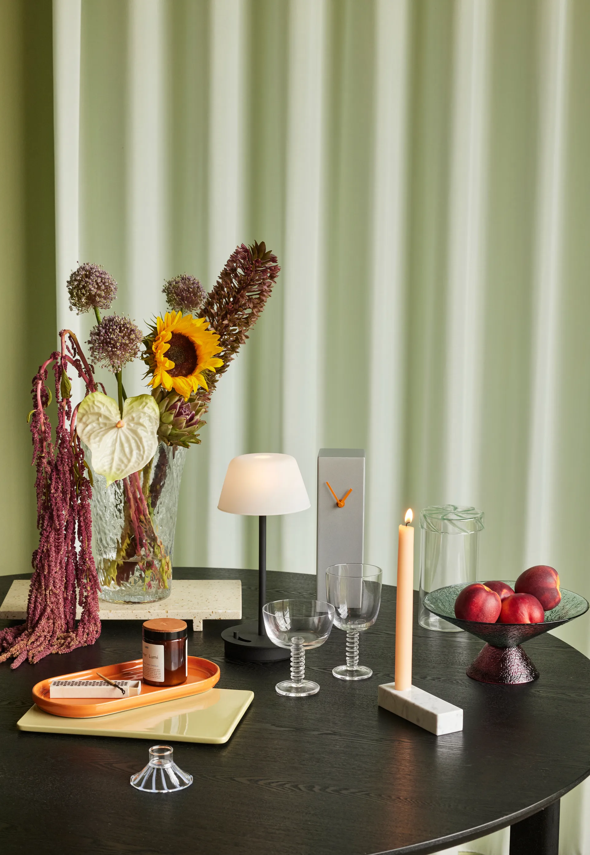 Heir lasinen säilytyspurkki korkea, Vihreä Hübsch Interior