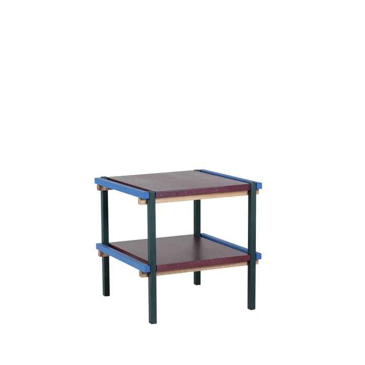 Neliönmuotoinen sivupöytä 40x40 cm - Sininen-burgundy - Hübsch