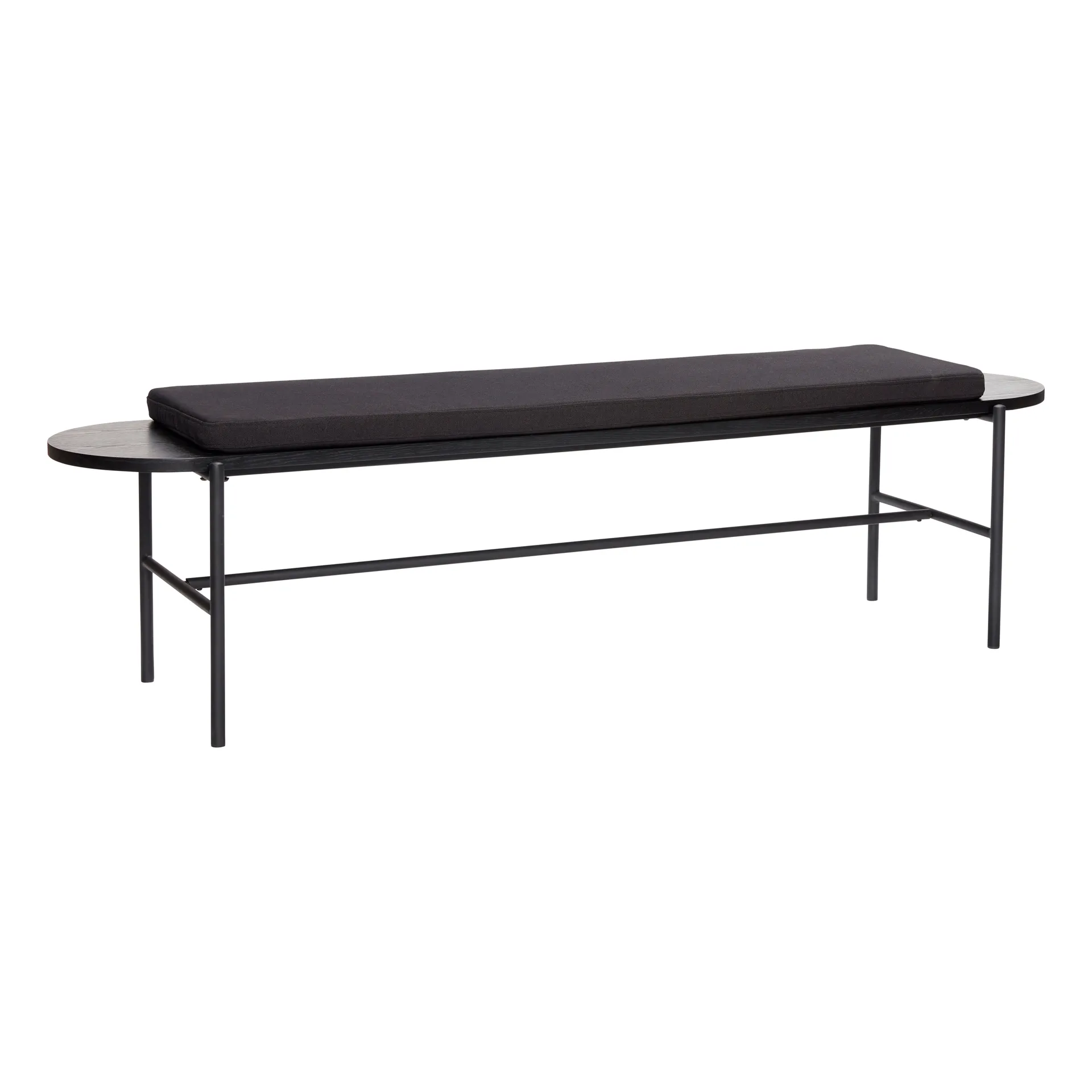 Penkki tyynyllä 45x180 cm, Metalli-musta Hübsch Interior