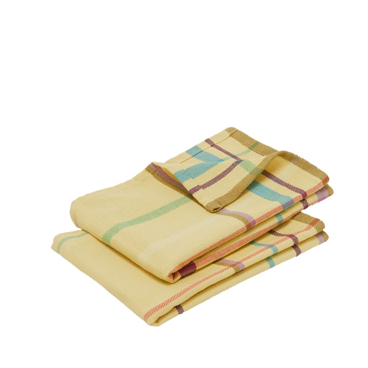 Puuvilla pyyhe 2-pakkaus - Keltainen - Hübsch