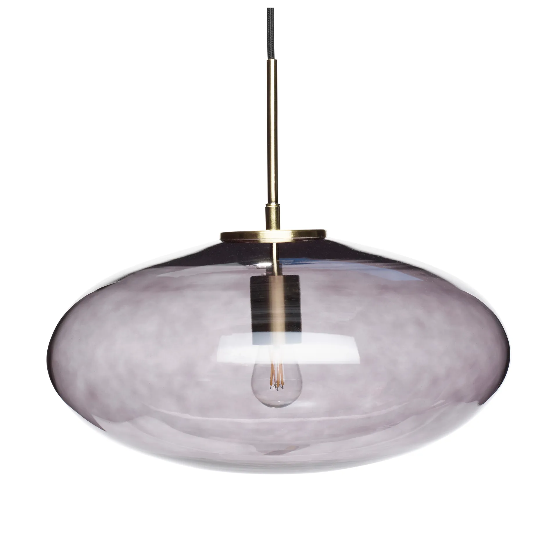 Riippuvalaisin lasi messinki Ø40 cm, Savunharmaa Hübsch Interior