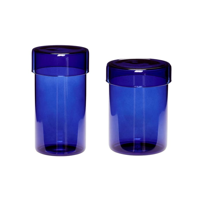 Säilytyspurkki lasia 2-pakkaus, Sininen Hübsch