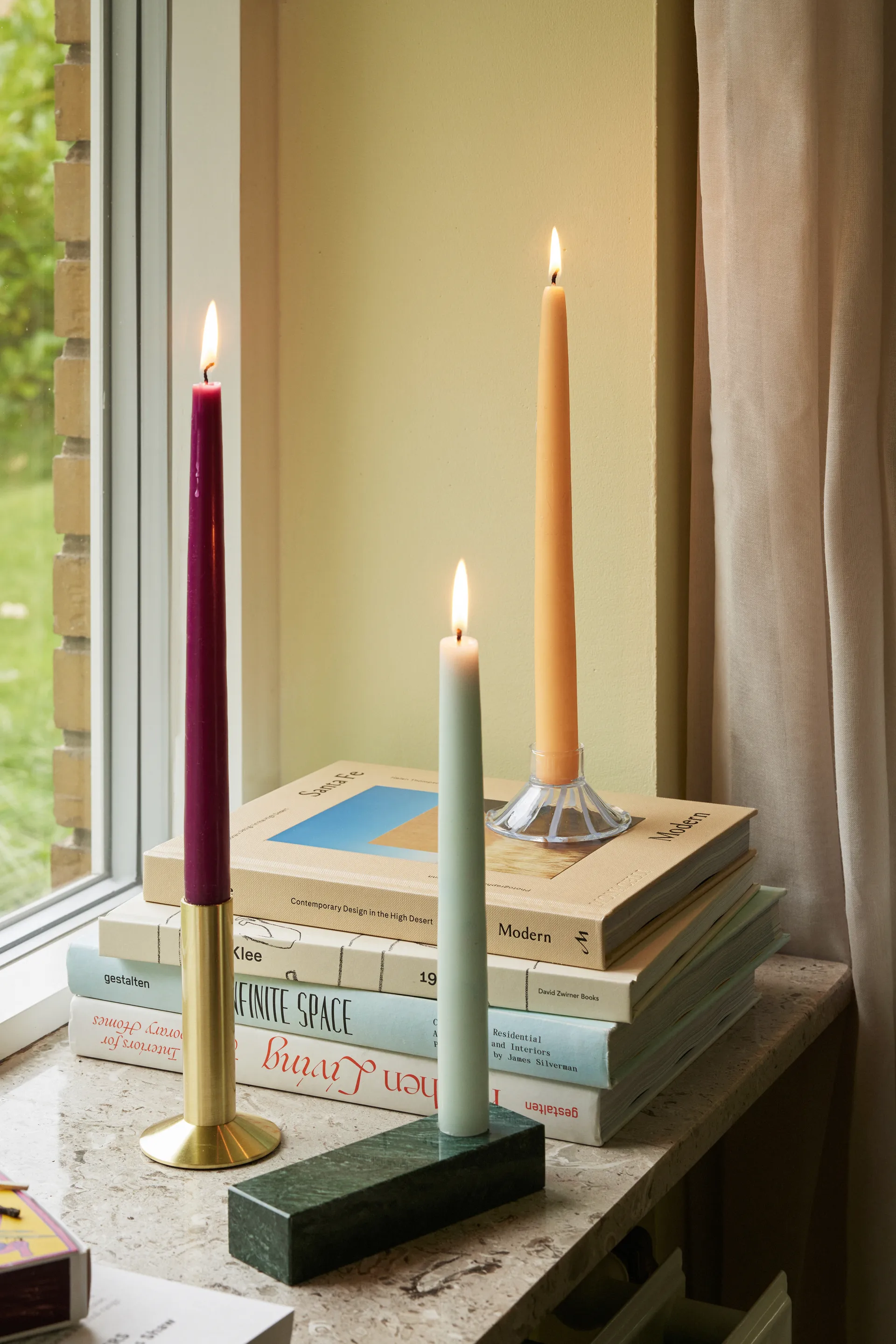 Tiili kynttilänjalka, Vihreä Hübsch Interior