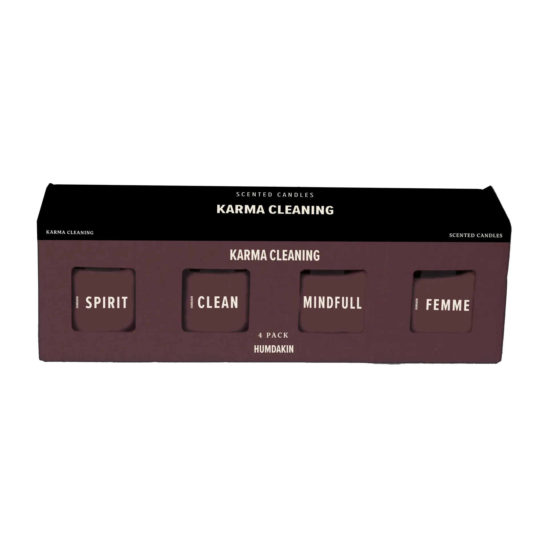 Humdakin tuoksukynttilä 4-pakkaus, Karma Cleaning - Bordeaux Humdakin