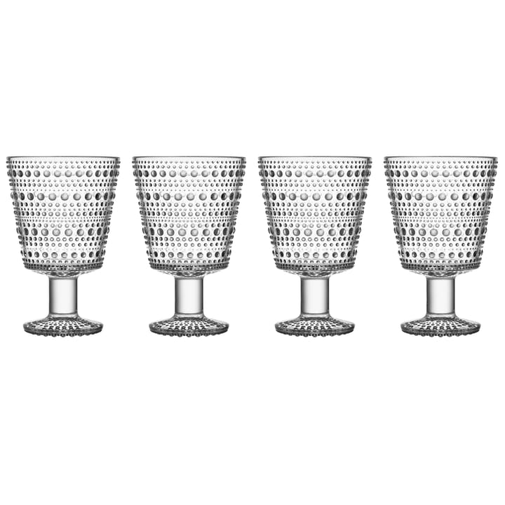 Kastehelmi jalallinen juomalasi 26 cl, 4-pakkaus, Kirkas Iittala