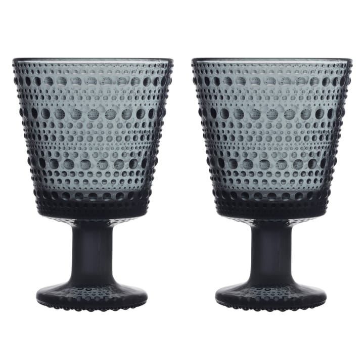 Kastehelmi viskilasi jalallinen 26 cl 2 kpl - Tummanharmaa - Iittala