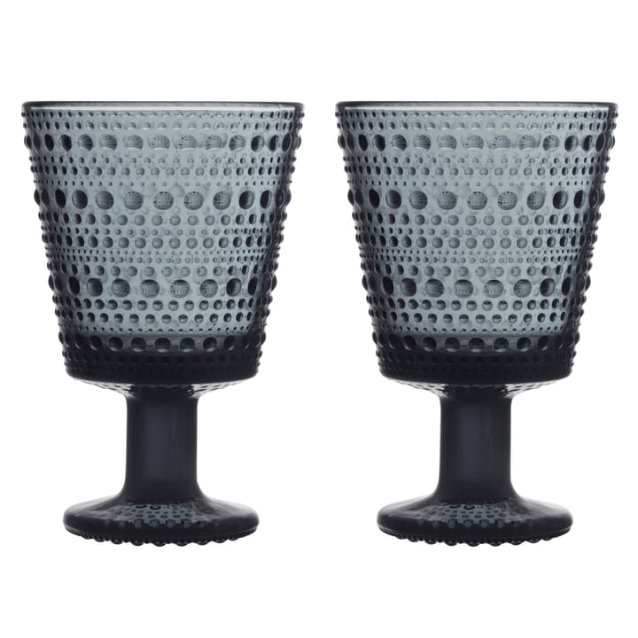 Kastehelmi viskilasi  jalallinen 26 cl 2 kpl - Tummanharmaa - Iittala