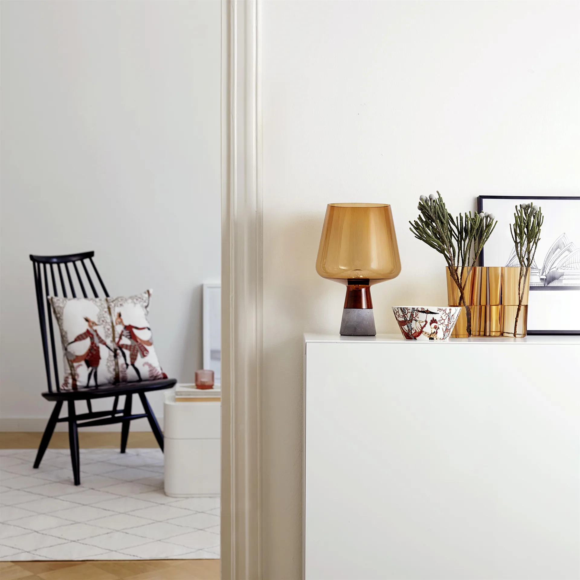 Leimu pöytävalaisin 300x200 mm, Kupari Iittala