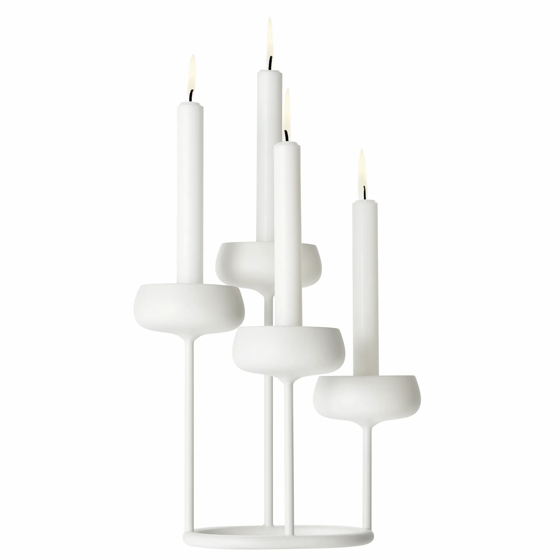 Nappula kynttelikkö, valkoinen Iittala