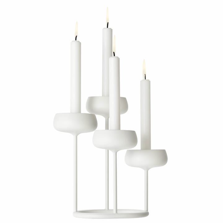 Nappula kynttelikkö, valkoinen Iittala