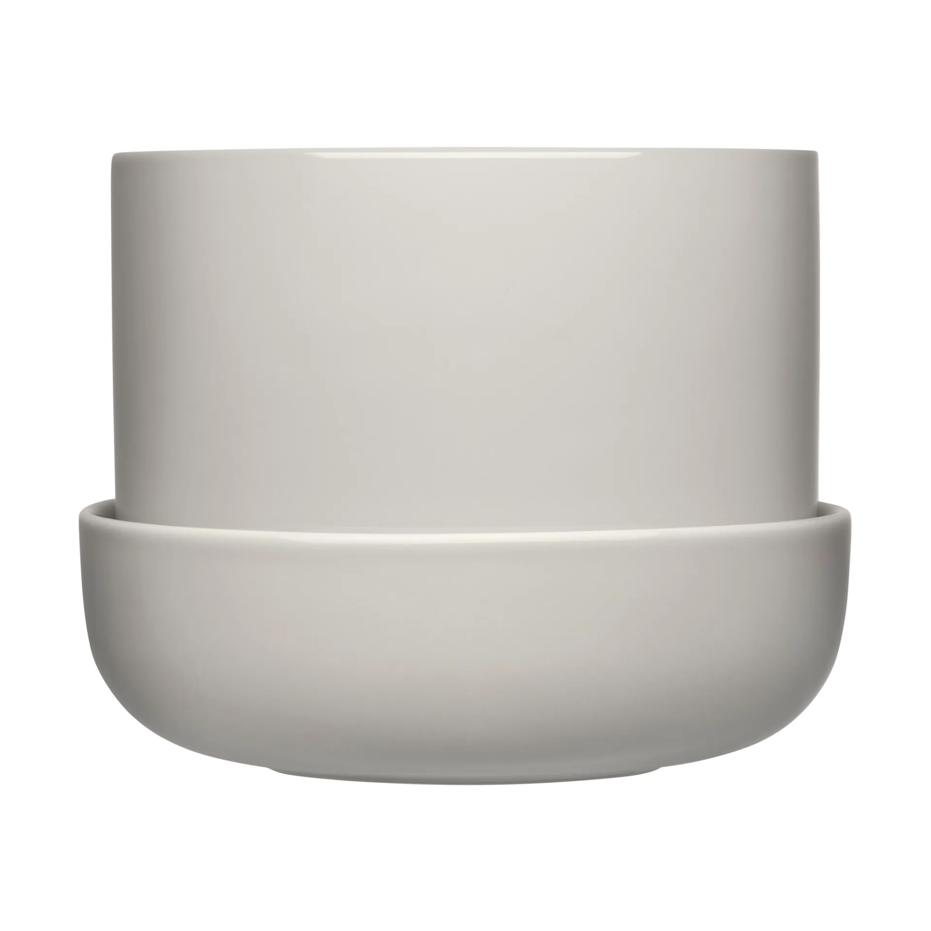 Nappula ruukku aluslautasella Ø17 cm k13 cm, Vaaleanharmaa Iittala