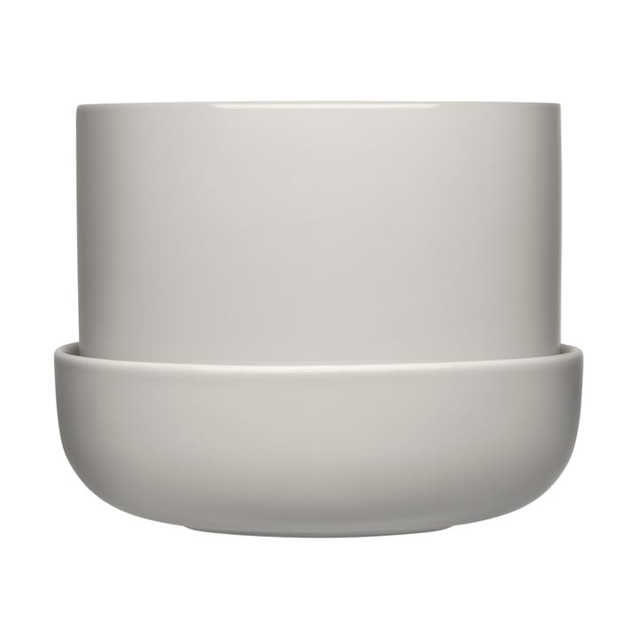 Nappula ruukku aluslautasella Ø17 cm k13 cm - Vaaleanharmaa - Iittala