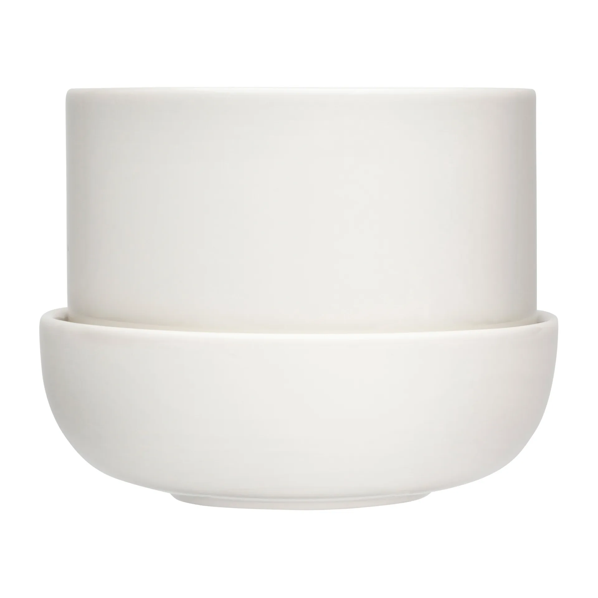 Nappula ruukku aluslautasella Ø17 cm k13 cm, Valkoinen Iittala