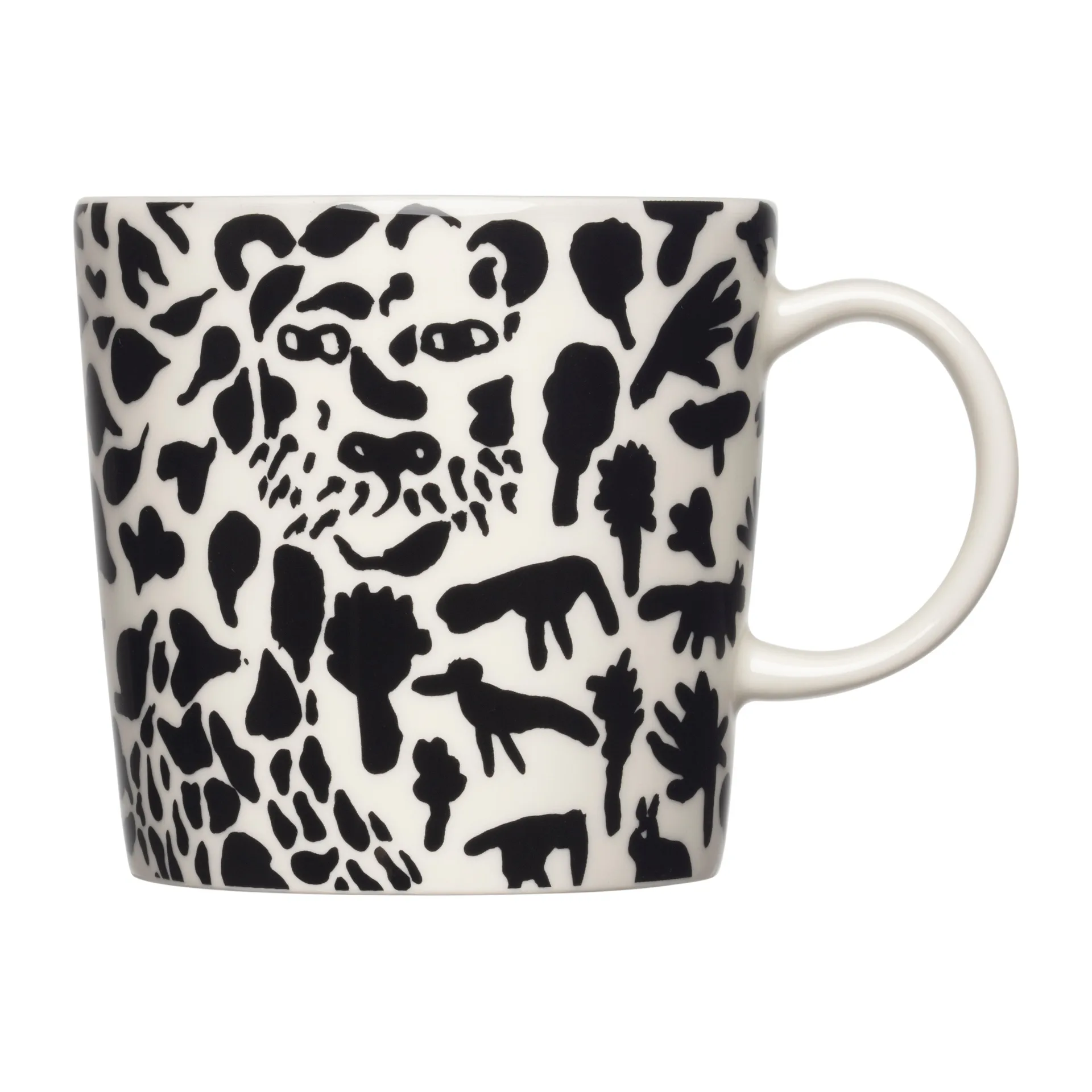 Oiva Toikka Cheetah muki 30 cl, Musta-valkoinen Iittala