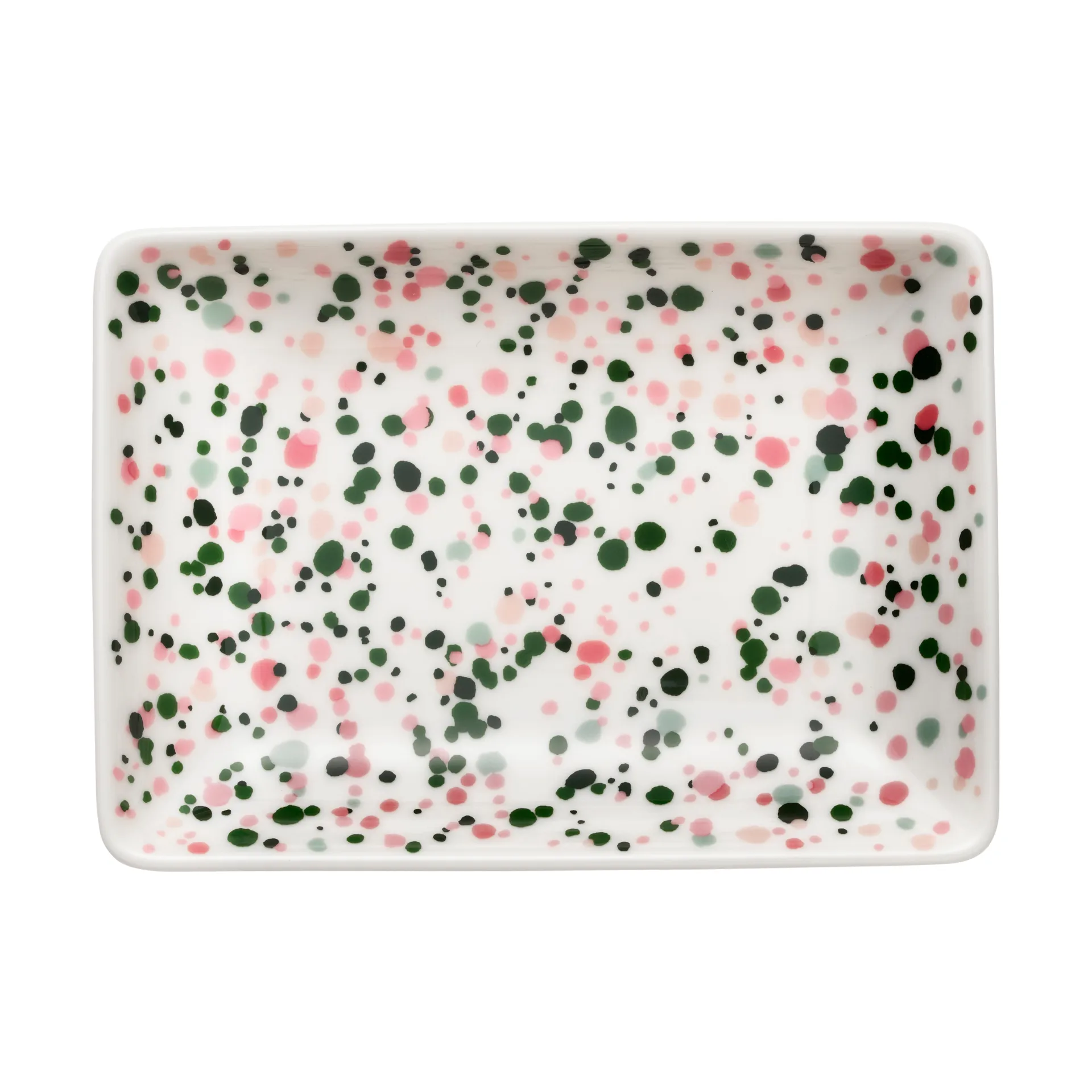 Oiva Toikka Helle A6 lautanen 10x15 cm, Vaaleanpunainen-vihreä Iittala