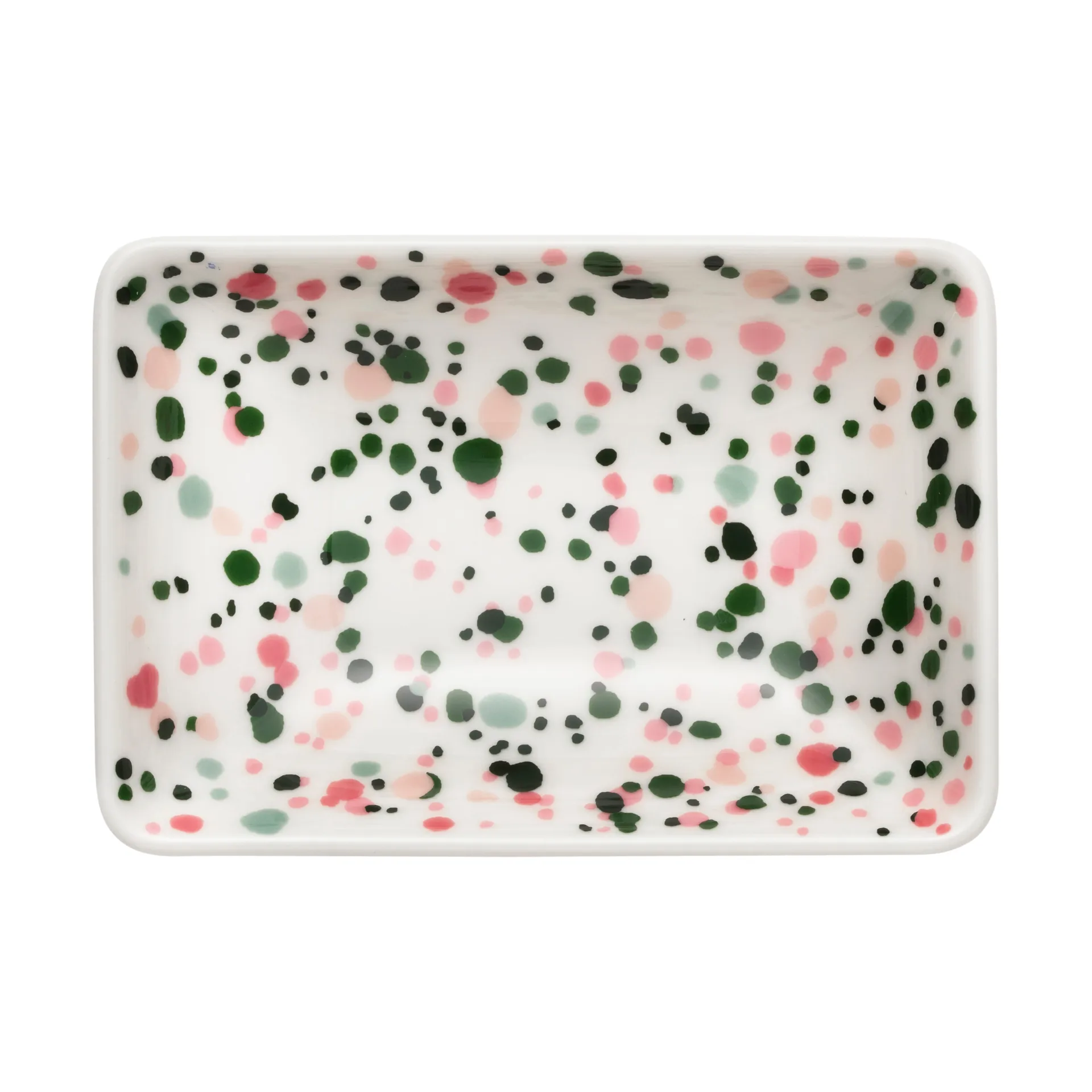 Oiva Toikka Helle A7 lautanen 7x10 cm, Vaaleanpunainen-vihreä Iittala
