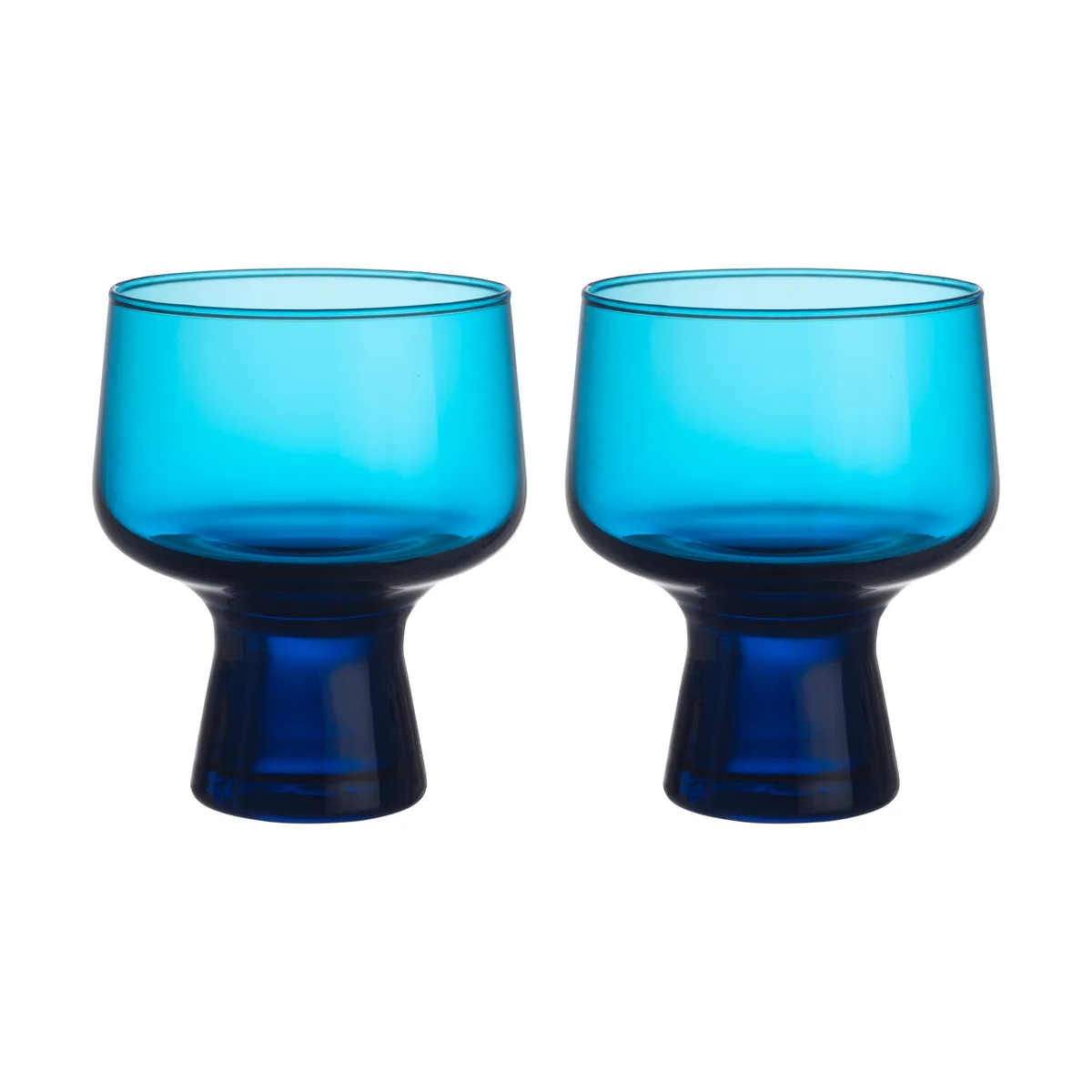 Iittala Solare lasi jalalla 29 cl 2-pack. Elektrinen sininen
