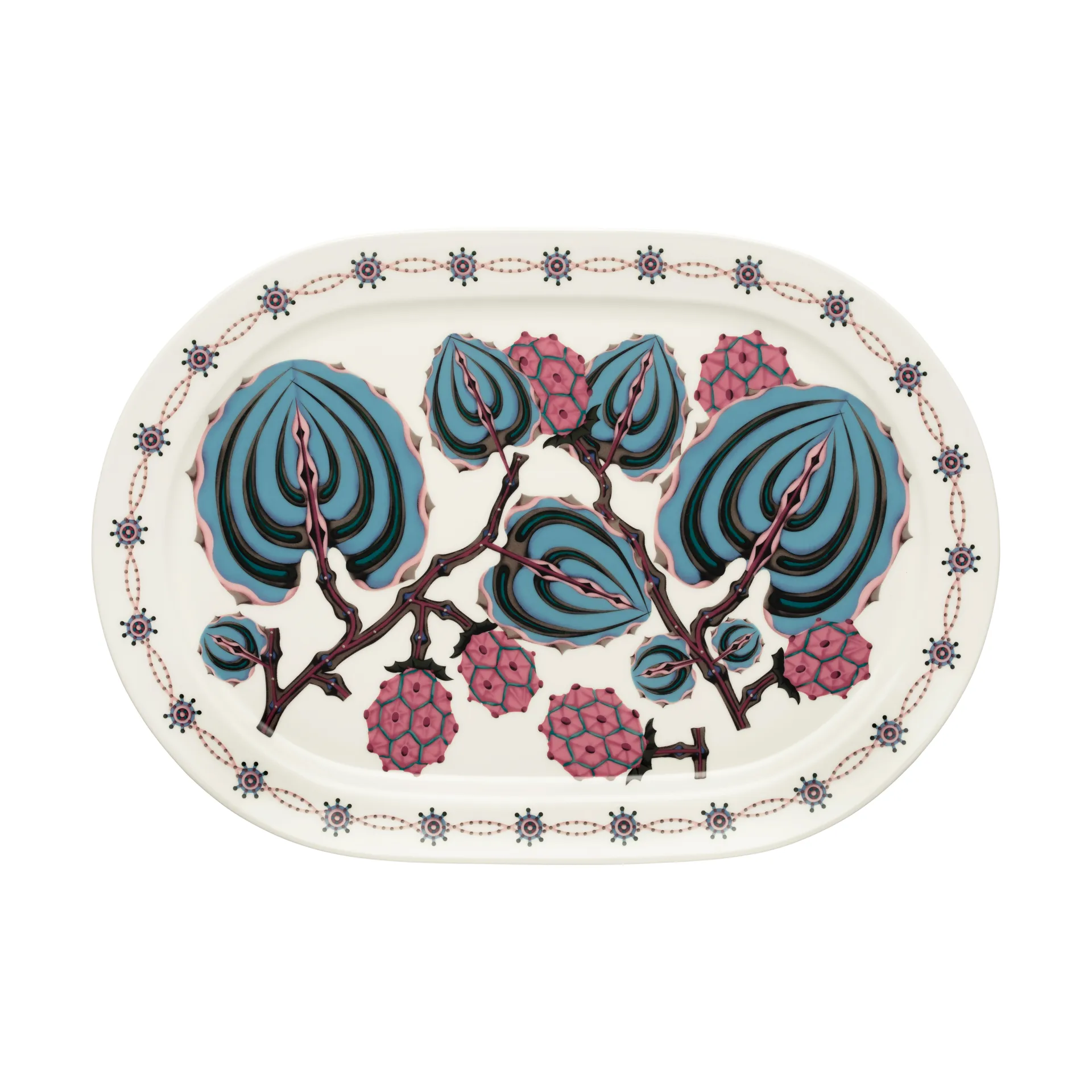 Taika Sato tarjoilulautanen ovaali 41 cm, Valkoinen-monivärinen Iittala
