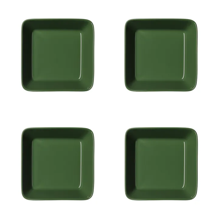 Teema neliskulmainen lautanen - Metsänvihreä, 12x12 cm 4-pack - Iittala
