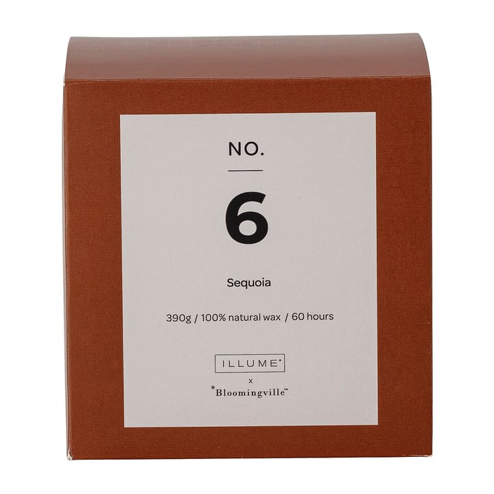 NO. 6 Sequoia -tuoksukynttilä, 390 g + Lahjarasia Illume x Bloomingville
